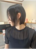 暗髪ボブ/切りっぱなしボブ/髪質改善トリートメント/レイヤー