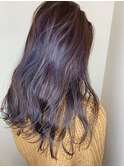 ラベンダーアッシュ_耳かけ,毛先パーマ,イメチェン