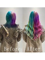 エクステ専門店あるじゃんすー 柏店 ユニコーンカラー#シールエクステ#ツートンカラー#美髪#柏