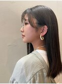 ストレート/セミロング/マットブラウン