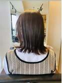 外ハネ＋イルミナグレージュ＋髪質改善オージュア 