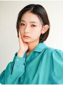 ミディアムヘア/斜めバング/グレージュカラー/新宿駅