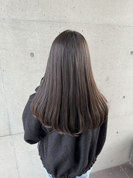アチーブ ヘア デザイン(achieve hair design) #ツヤカラー暗髪☆大人可愛い艶々エアストレートロング
