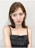 ミディアムヘア暗めカラーグランマッシュデザインカラー