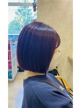 シェイプスヘアデザイン 上三川店(Shape's hair design) ワインレッド/チェリーレッド/ボブ/ブリーチ/ダブルカラー/
