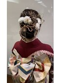 成人式振袖着付け　メイク　振袖ヘアアレンジ