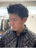 横浜西口スパイキーショートツーブロック刈り上げフェード30代