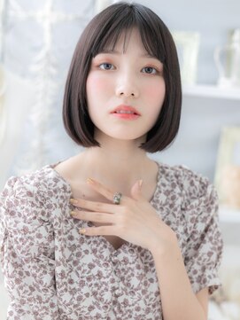モッズヘア 越谷(mod's hair) 黒髪シースルーバング小顔切りっぱなしボブh4越谷20代30代40代