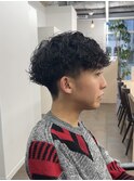 メンズカットツイストスパイラルパーマニュアンスパーマショート