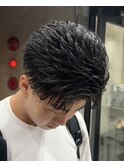 フェザーショートパーマ/メンズ/刈り上げ/眉毛/ツイスト
