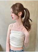 レイヤーカット顔まわり前髪矯正オリーブベージュharuhi　大宮