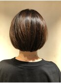 明るめ大人ボブ/髪質改善/透明感カラー/小顔カット/30代/40代