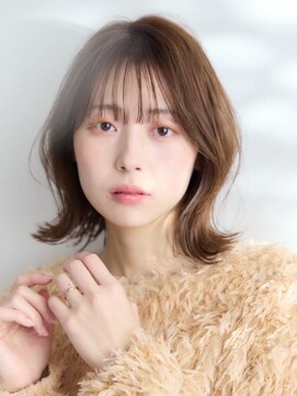 ジアン バイ ミルボン 西宮ガーデンズプラス(GIEN by milbon) レイヤーボブ/ひし形フォルム/シースルーバング/マロンベージュ