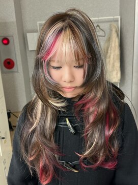 天神美容室 レイヤーカットデザインカラー