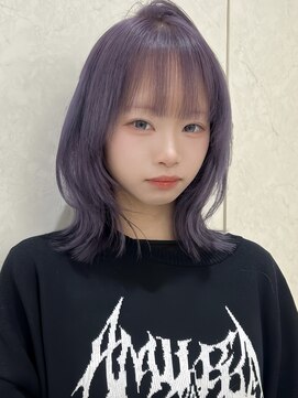 アイトーキョーエス 渋谷(AI TOKYO S) レイヤーボブウルフボブブルーラベンダー顔周りカット渋谷前髪