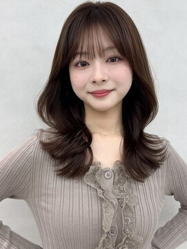 エジョン 八幡山店(Aejon) レイヤーカット/くびれ巻き/韓国ヘア/ミルクブラウン/グレージュ