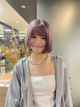 スタイル 茅ケ崎(STYLE) ミルクティーブロンド/ダークブルー/デジタルパーマ/茅ヶ崎