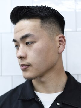 メリケンバーバーショップ フクオカ(MERICAN BARBERSHOP FUK) ハイライトマッシュパーマウルフアッシュブラック