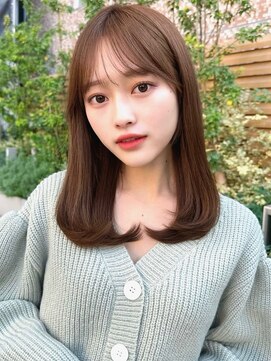 ミラリー トウキョウ(Mirareee Tokyo) 20代30代40代◎前髪パーマグレーベージュレイヤーロング黒髪