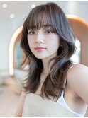 韓国レイヤーカットくびれシースルーバング似合わせカット小顔