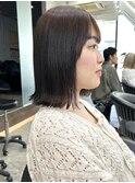 ボブ 切りっぱなしボブ 外ハネボブ ブリーチなし 美髪 表参道