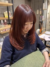 ラボヌールヘアーパルフェ 大宮西口店(La Bonheur hair parfait) レイヤーカット×チェリーレッド