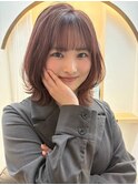 ミディアム韓国風レイヤーくびれヘア顔まわりレイヤー