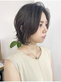 ショートヘア顔周りレイヤーブリーチダブルカラーショートボブ