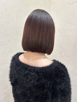 ロックス バイ マグ 松本(rocks BY MAG)&nbsp;ブリーチなし大人可愛いマロンブラウン似合わせ耳かけボブ