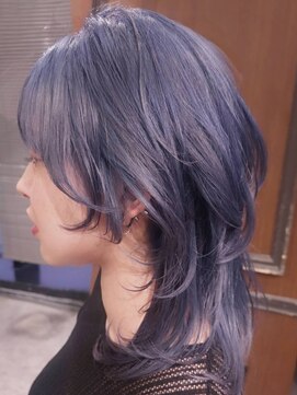 ブロック ジャポン(bloc japon) 抜け感ソフトウルフ×青みラベンダーハッシュ　ブリーチ