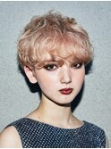 くせ毛多毛ハンサムマッシュハイトーンショートボブピンク