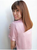 アプリコットカラー 簡単スタイリング 伸ばしかけヘア★★