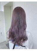 くすみピンクアッシュカラー　　ロングヘア
