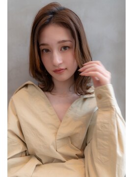 オースティン 門前仲町(AUSTIN) 大人かわいい前髪セシルカットココアブラウンフリンジウェーブ