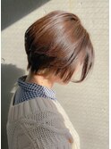 艶髪前下がり丸みショートボブ