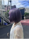 ボブ　ハイトーン　ラベンダーカラー　