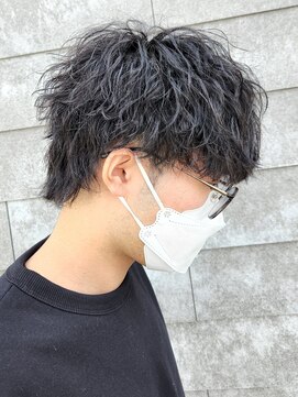 ニアウ 伊勢崎連取店(Niau) 前下りマッシュウルフメンズ波巻きツイストスパイラルパーマ