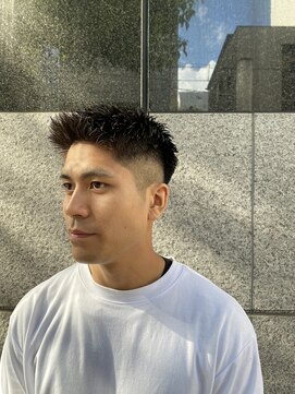 レンゲン(LENGEN) 束感刈り上げビジネス七三ツーブロックアップバング1134