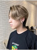 ツーブロックグレーベージュマッシュグレージュカラー_ba490791