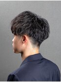 ビジネスツーブロックマッシュ ショート 束感ナチュラルパーマ