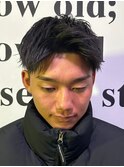 ベリーショートメンズマッシュツイストパーマボウズツーブロック
