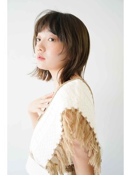 シェル 立川(shell) くびレイヤーエモージュグレージュカラーくびれショート【立川】