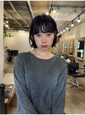 ショートボブ/ニュアンスパーマ/くせ毛/前髪カット/グレージュ