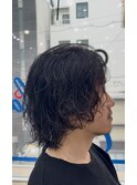 波巻きパーマメンズツイストスパイラルパーマツーブロック