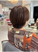 ショートスタイル＆ブリーチなしピンクブラウンカラー