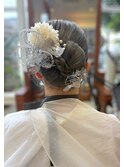 リボンカチモリ/ヘアセット/ヘアアレンジ/着物ヘア/