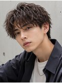 スパイラルパーマ ツーブロック 刈り上げ ニュアンスパーマ