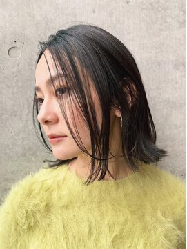 エインアンリー 表参道(AIN.ANLY.) 小顔カットの耳かけボブルフ☆ハイライトカラーピンクベージュ