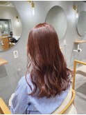 20代30代大人大人女子のピンクブラウン/ウェーブヘア