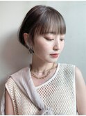 インナーカラーショート_ショコラアッシュふんわりカール_58689